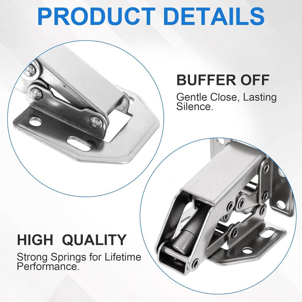 90 Degree Steel Cabinet Hinges No-Drilling Buffer Hinge Kitchen Cabinet Cupboard Hinges DIY Furniture Hardware Tools