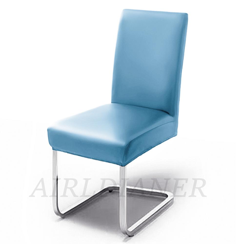 

PU Leather Waterproof Chair Covers Stretch Chair Seat Cover Protector Dining Room Restaurant Kitchen Chair Case Solid Colors 1-PC