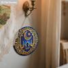 2D Flat Wooden Ramadan Round Decorative Hanging Ornament, 7.87inches Elegant Ramadan Kareem Wall Art, Home, Prayer Room, Livingroom Decorative Sign