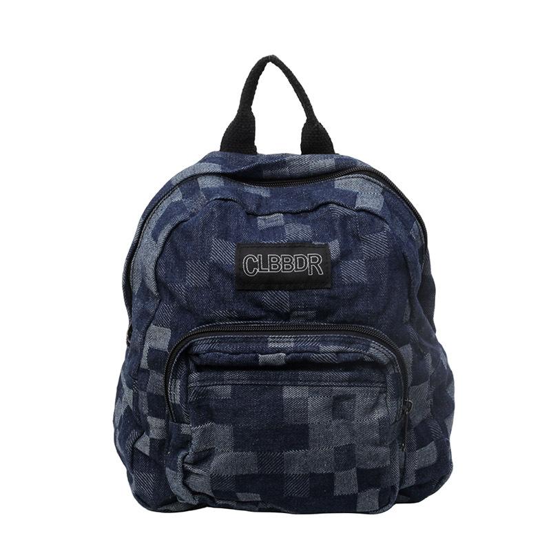 

Рюкзак в клетку с клетчатым принтом, женская дорожная сумка, студенческая мини-школьная сумка джинсовый синий