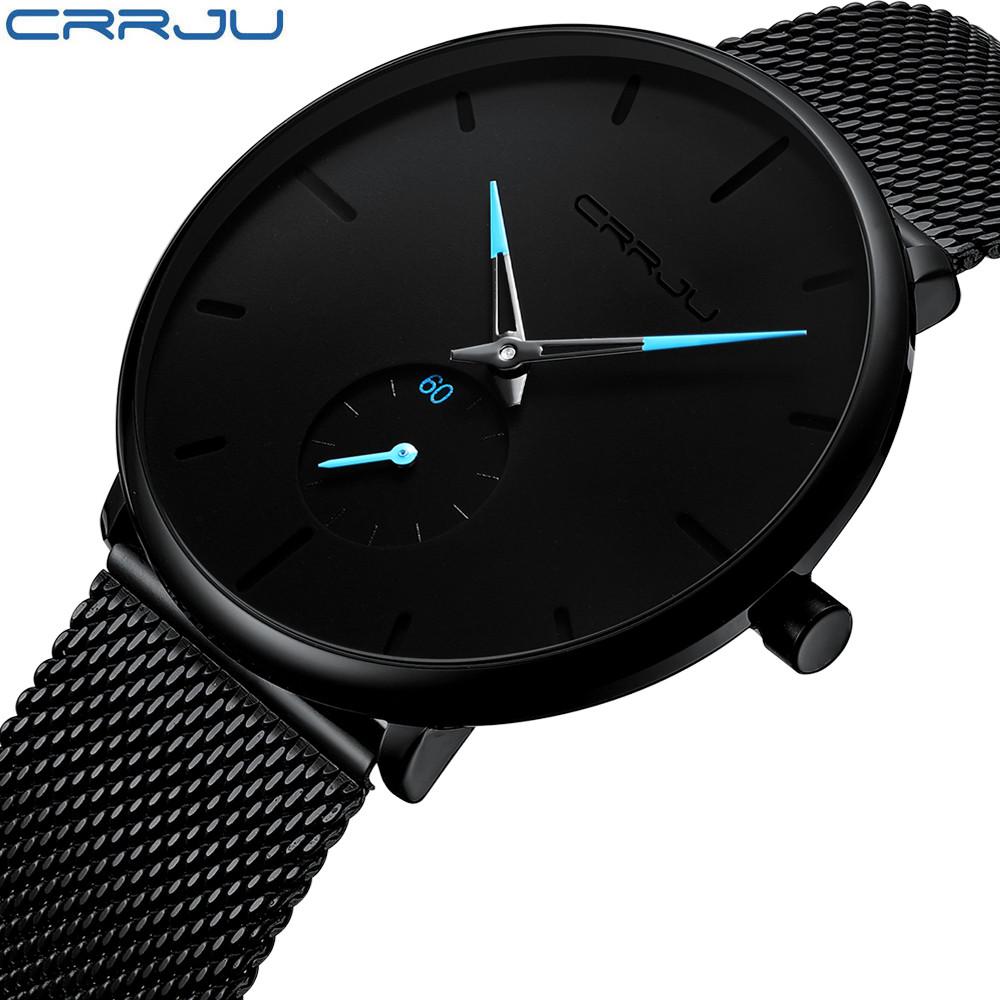 30 Meter Waterproofing Super Thin Men's Business Watch Black Leisure Wristwatch