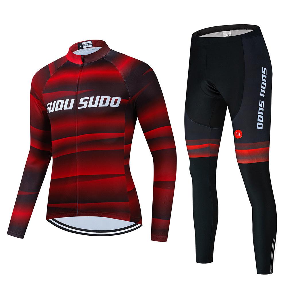 

Men s Cycling Suit Set Long Set Long Sleeve Top Strap Pants 20D Cushion-2026 Autumn Breathable Suit Cycling Suit XS