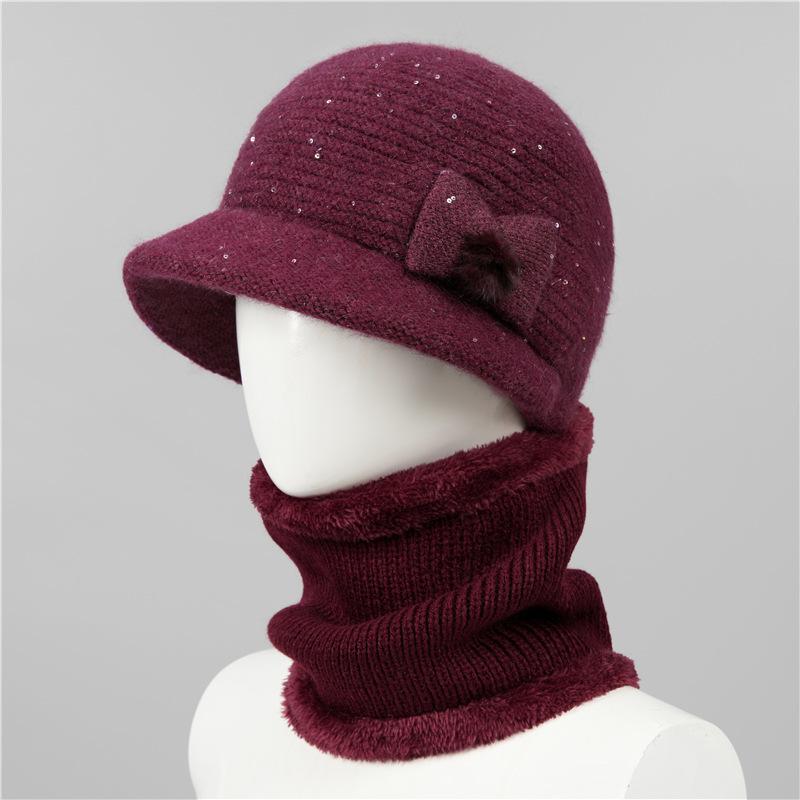 Hat Women's Winter Wool Hat Autumn and Winter Rabbit Hair Thermal Basin Hat