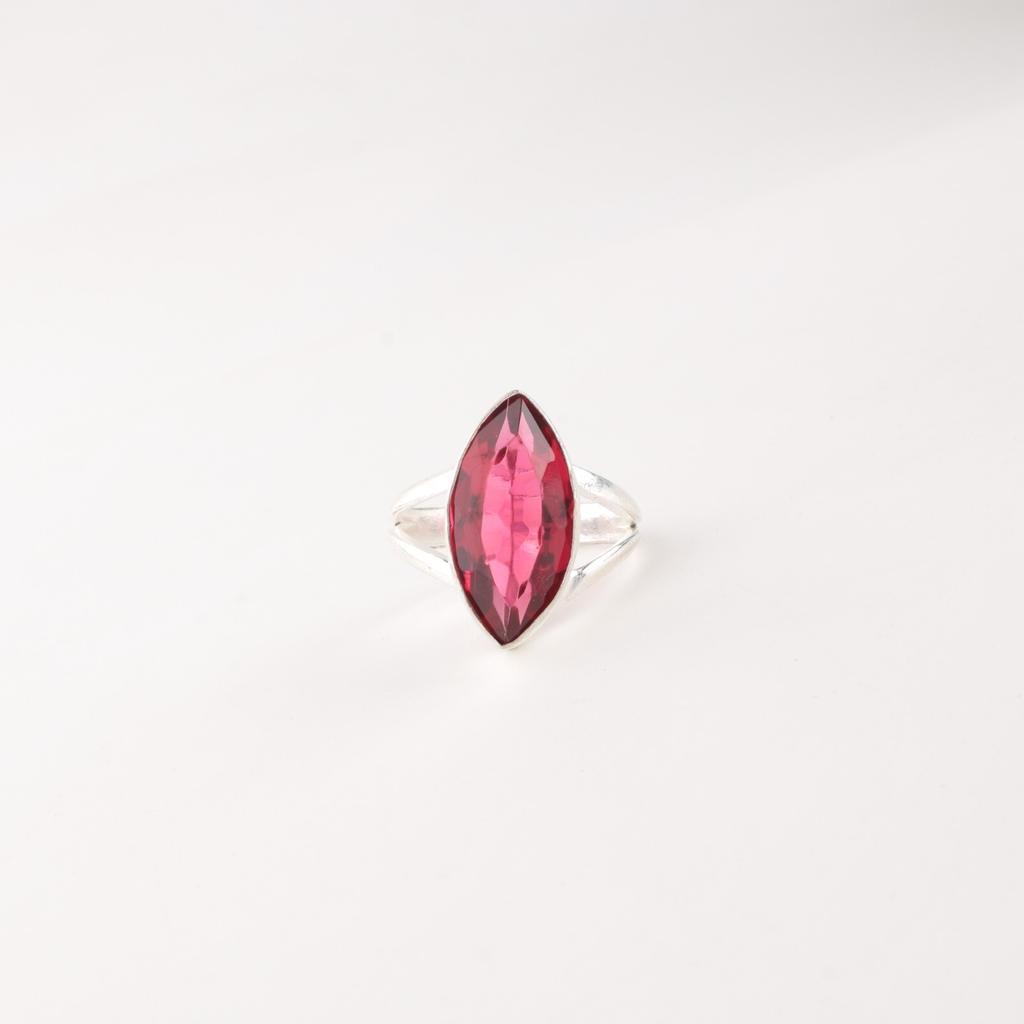 Pinker Rubellit Edelstein 925 Sterlingsilber Schmuck Handgefertigter Ring Geschenk für Mama RR-23-8