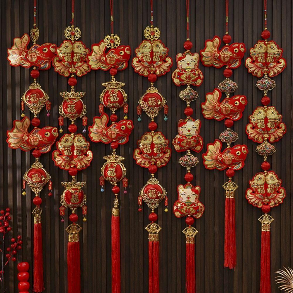 Reusable New Year Ornaments Creative Chinese Knot Hanging Spring Festival Decoration Pendant  Gifts