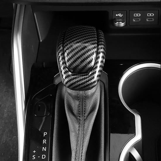 Carbon fiber Gear Shift Knob Trim 2pcs For Toyota Grand Highlander 2024 2025