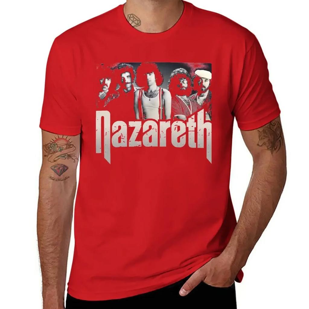 NAZARETH BAND T-Shirt Plus Size Tops Vintage Clothes Plain Black T Shirts Men