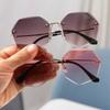 4PCS Fashion Rimless Square Sunglasses Women Men Vintage Luxury Brand Designer Ins Sun Glasses for Female UV400 Shades