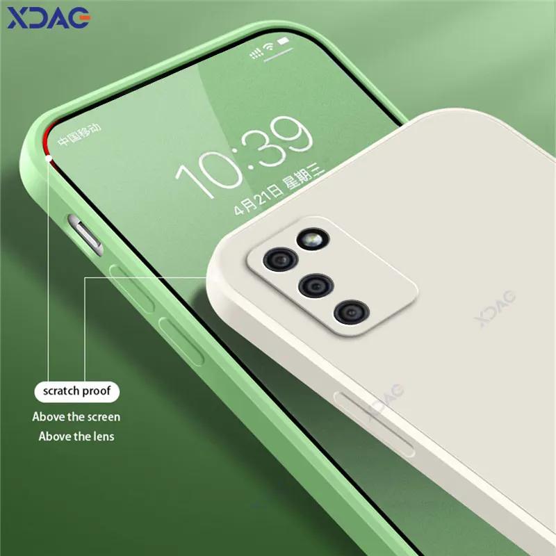 Square Liquid Silicone Phone Case for Samsung Galaxy A02S F02S M02S 360 Soft Back Cover SamsungA02S SamsungF02S SamsungM02S Bags