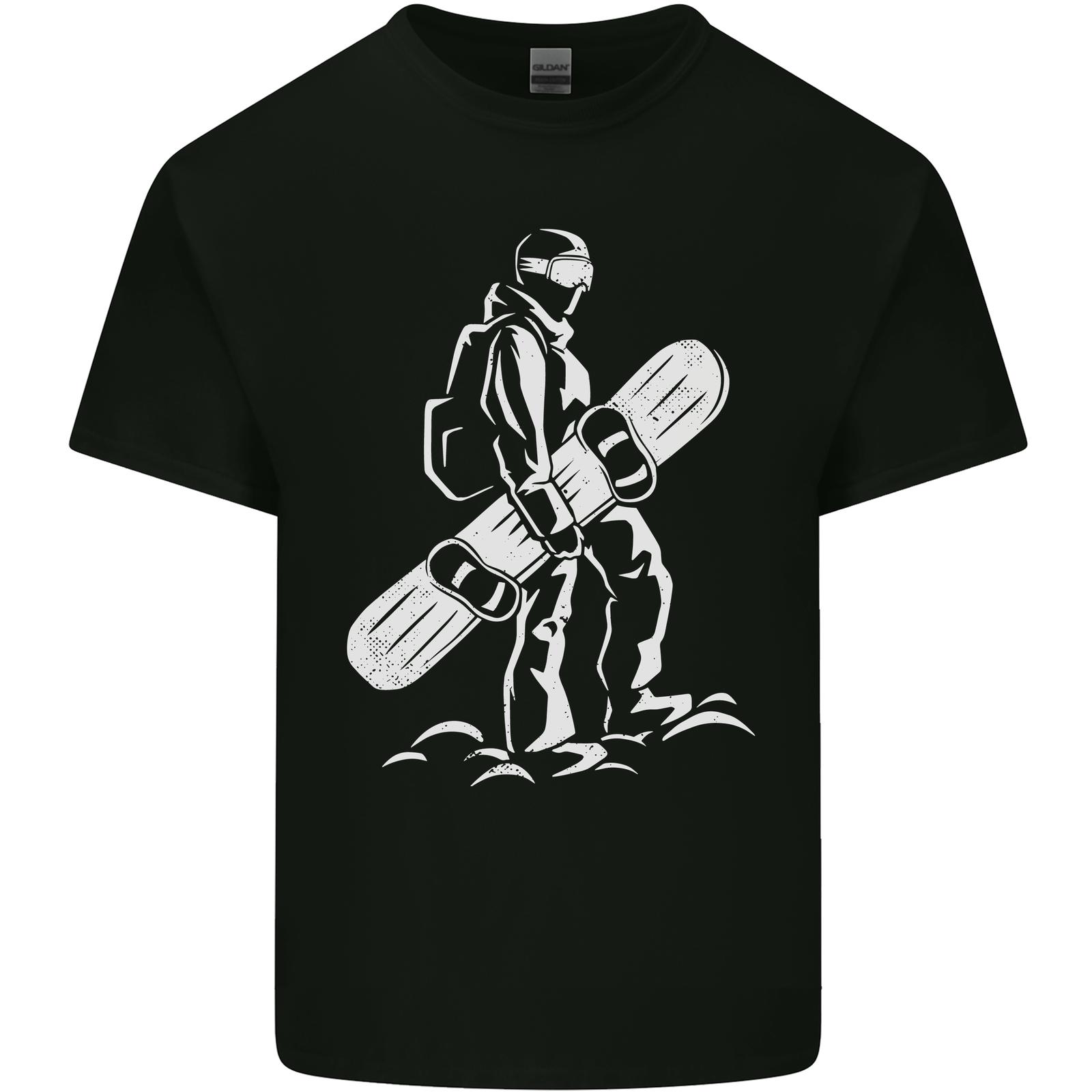 A snowboarder practicing snowboarding cotton t-shirt for men- M