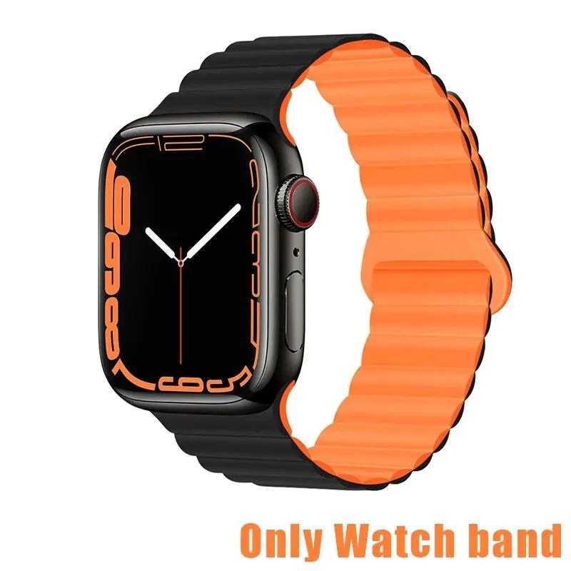 

Silicone Strap for Apple Watch Band Ultra 49mm 44mm 45mm 40mm 41mm 42mm Magnetic Sport Watchband IWatch Serise 9 8 7 6 5 4 3 SE 42mm 44mm 45mm 49mm