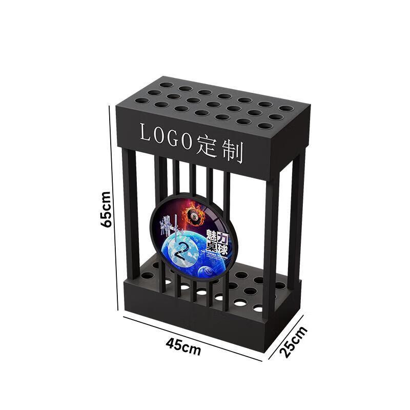 Matte Black 18-Hole Floor Billiard Cue Rack