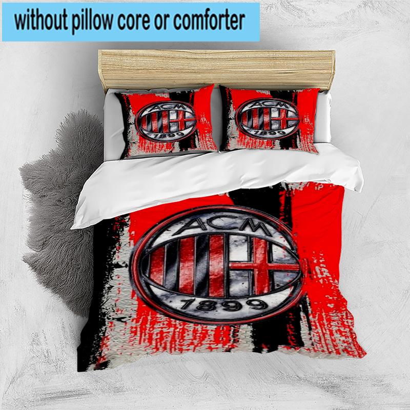 3PCS Ac Football Club 3pcs Bedding,Including 3PCS Duvet Cover And 2pcs Pillowcases Perfect for Christmas,Ideal for Bedroom, Dormitory
