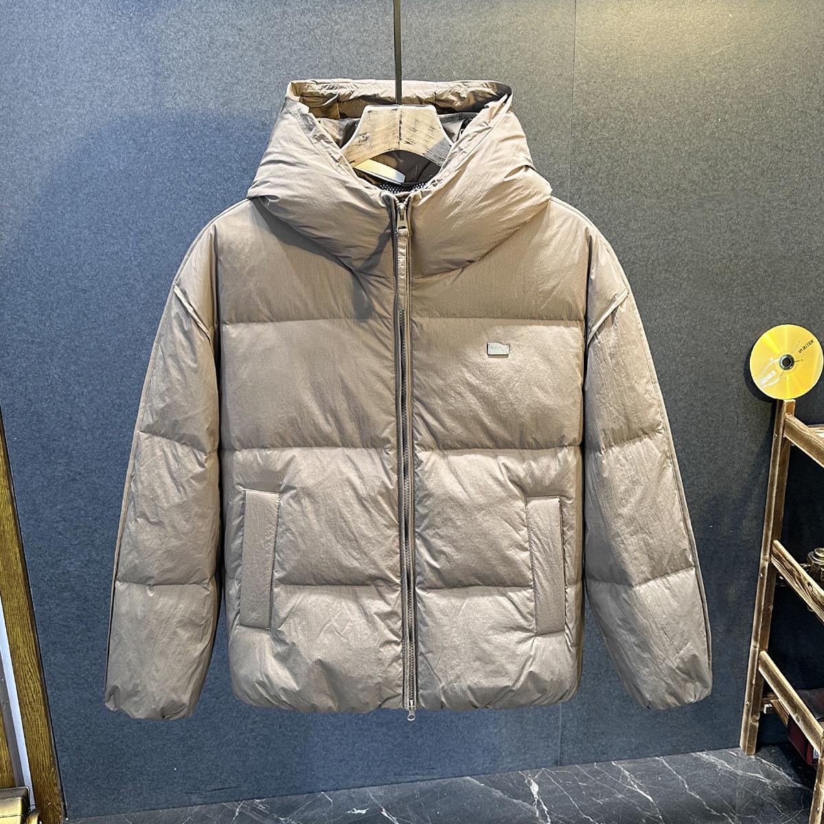 

Men s High Loft Down Jacket, Lightweight & Warm, Fleece-Lined Bread Coat, Thickened Winter Outerwear, Couple Style. 4XL кавовий