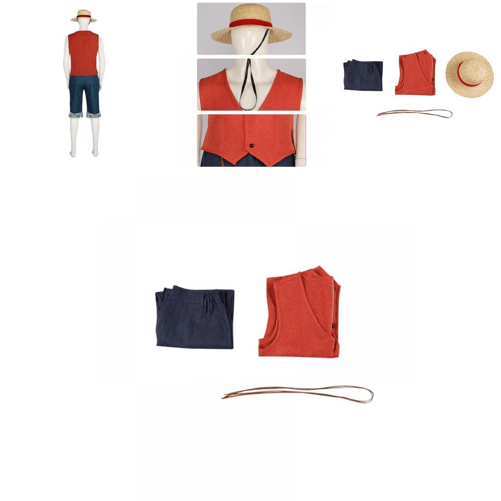 One Piece Luffy Kostým z filmu pro muže Král pirátů Království Wano Cosplay
