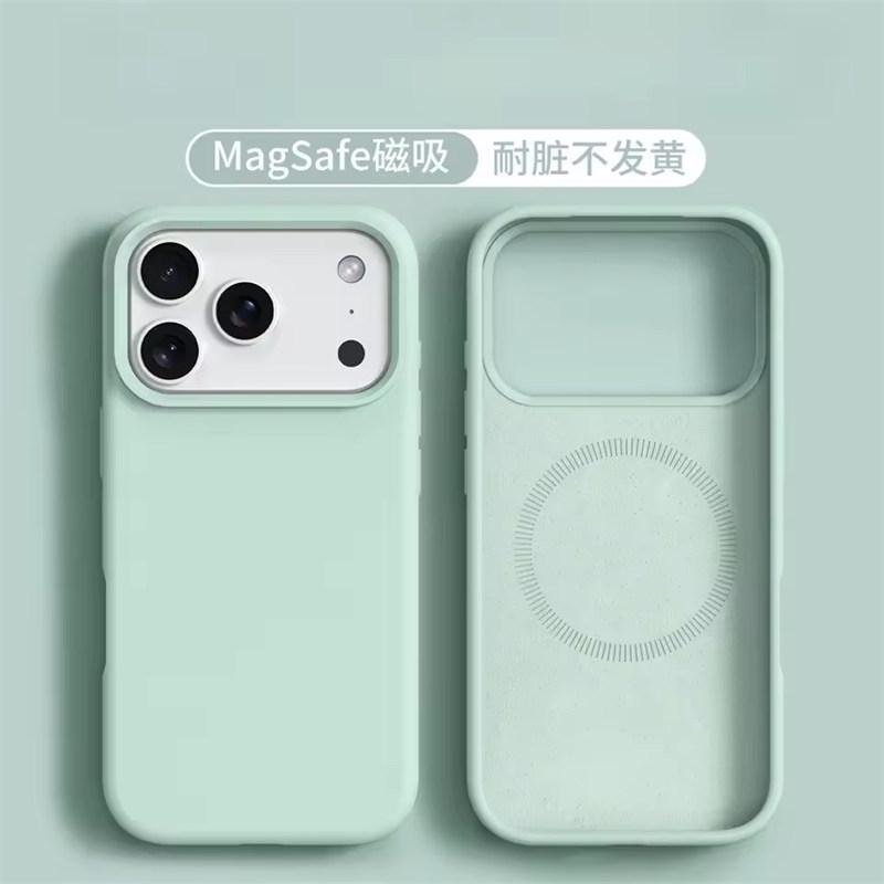 Liquid Silicone Magnetic for MagSafe Phone Case for IPhone 17 16 Pro Max 17 Ari 15 14 13 Solid Color Skin Protection Soft Back Cover
