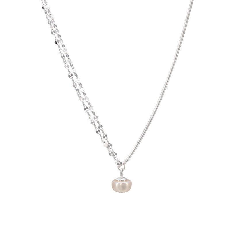 Korea Style Niche Imitation Pearl Pendant Necklaces for Women Light Luxury Personality Patchwork Chains Necklaces Jewelry Gifts