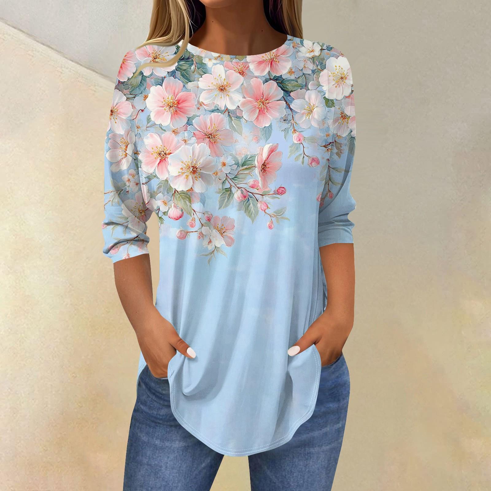 

Женские футболки с рукавами 3/4, однотонные пуловеры, летние весенние топы, блузки S