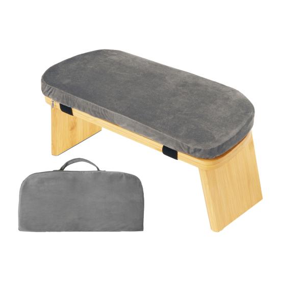 Wooden Meditation Bench Ergonomic Folding Meditation Chair with Cushion Heavy Duty Portable Seiza Prayer Yoga Kneeling Stool