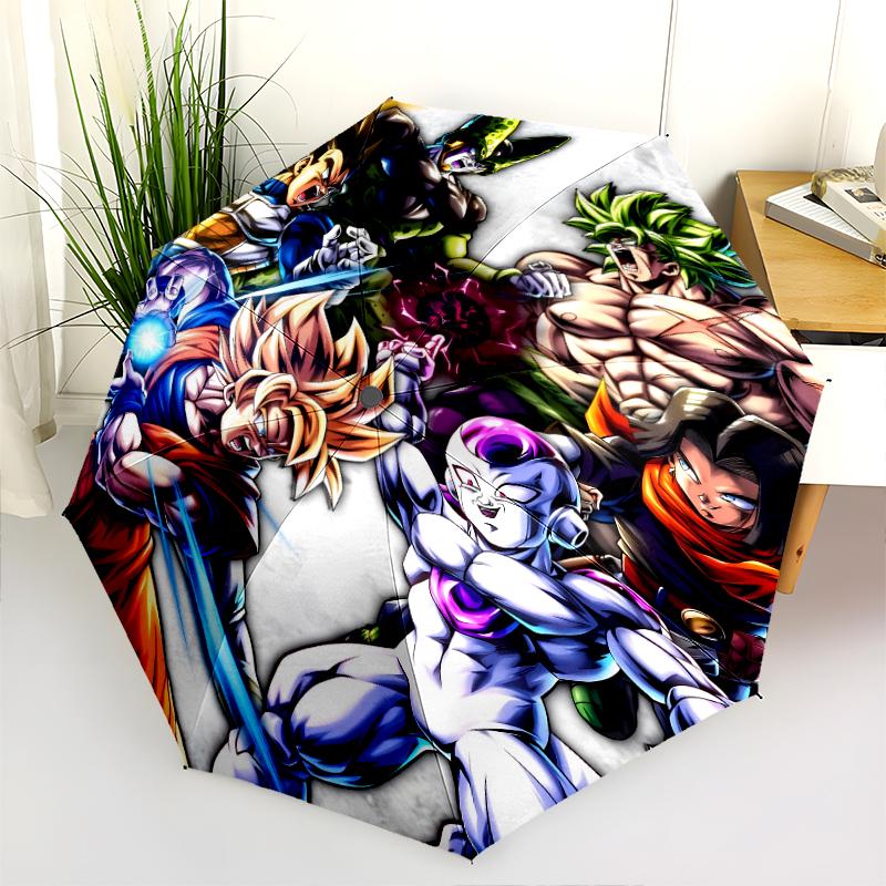 Anime Dragon Ball pattern, automatic folding umbrella, portable and foldable design, 8 ribs, a Christmas or birthday gift.