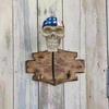 Motocyklová lebka Držák na helmu Držák na stěnu Držák na helmu Úložný prostor na klobouk Věšák Resin Craft Halloween party dekorace