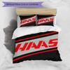 3pcs Duvet Cover Set (1*Duvet Cover + 2*Pillowcase, Without Core), Haas F1 Racing Team Print Bedding Set, Bedroom Decor, All‑Season, Gift