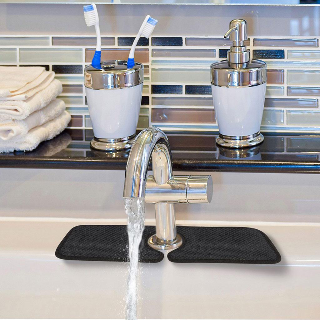 

Microfiber Kitchen Faucet Absorbent Pad Contoured Cleaning Tools for Kitchen чорний