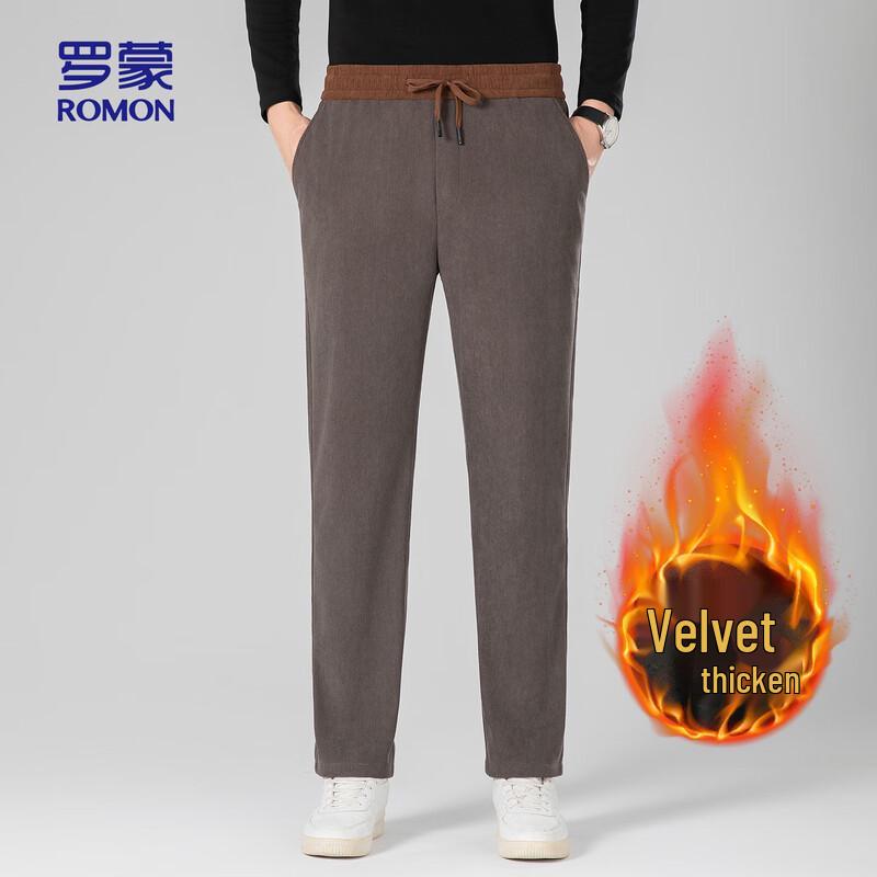 ROMON Men's Corduroy Straight-Leg Casual Pants