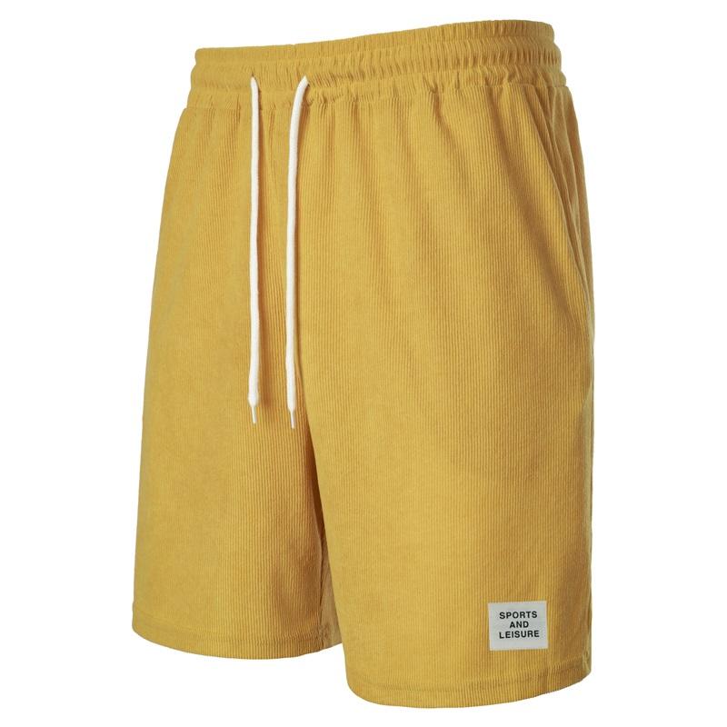 Summer New Style Men's Solid Color Sports Pants Corduroy Simple Five-point Shorts Loose And Comfortable Casual Pants
