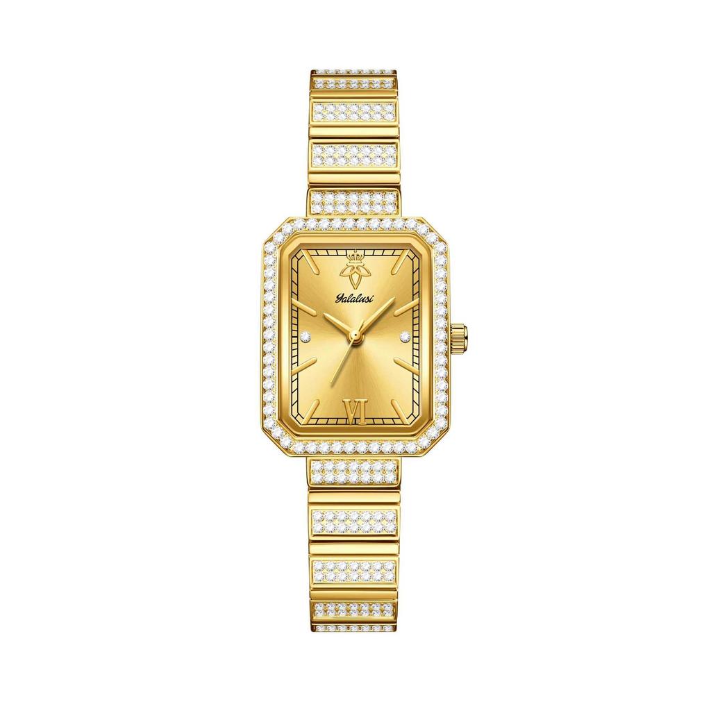 Fashion Womens Diamond Bracelet Watches Square Dial Waterproof Quartz Watch for Ladies