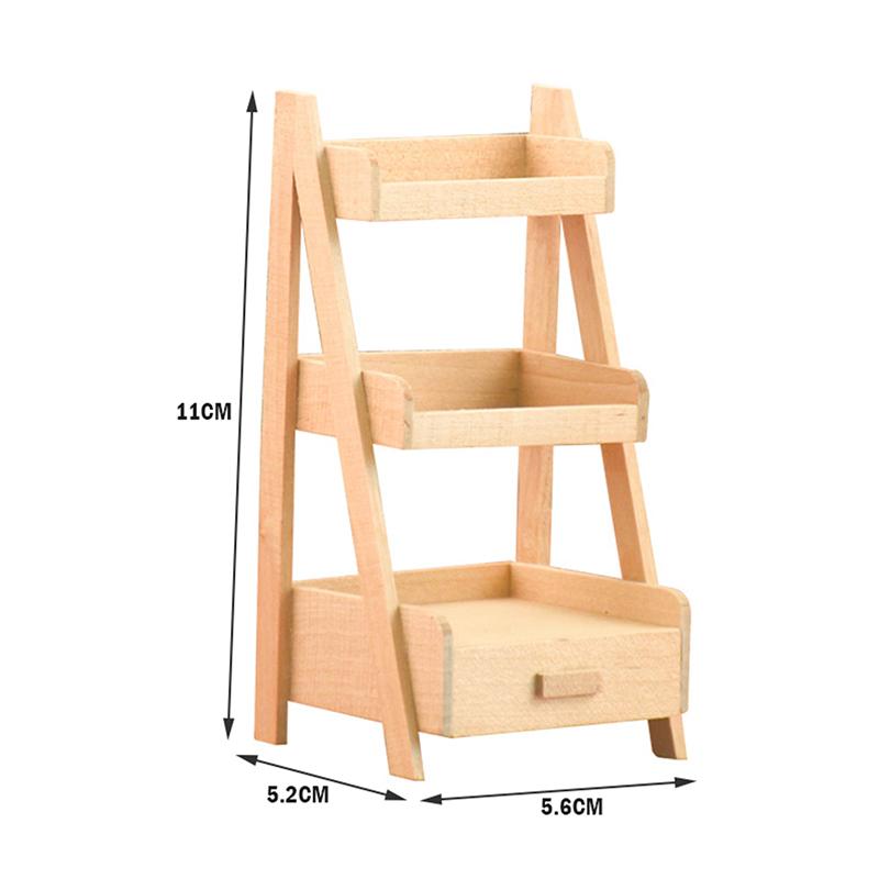 1:12 Scale Dollhouse Wood Shelf Flower Stand Doll House Handmade Furniture Model