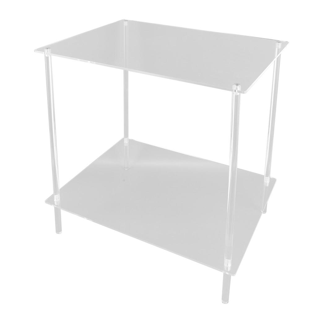 Side Table Acrylic 2 Tier Simple Lightweight Modern Bedside Table for Living Room Bedroom