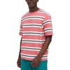UNIQLO Striped Color Block Crew Neck Short Sleeve T-Shirt Men Tops Pink 457931-12
