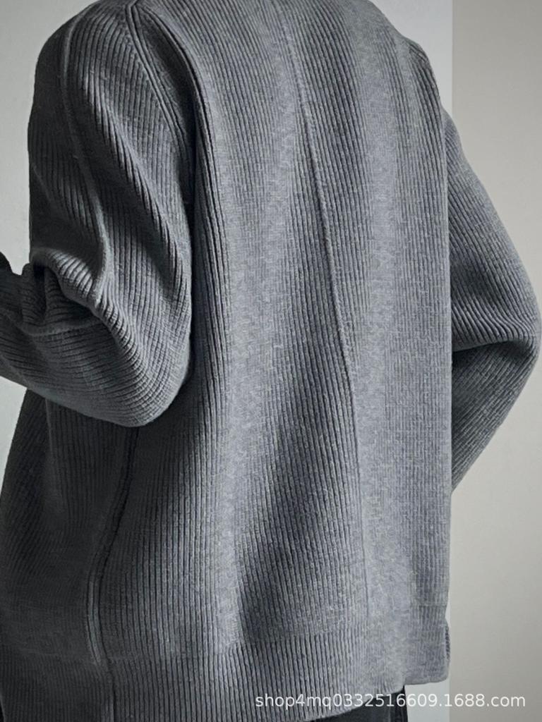 Autumn-Winter Round Neck Men's Cardigan Sweater, Old Money Style Knitwear, Korean-Inspired Hot Selling Winter Outerwear