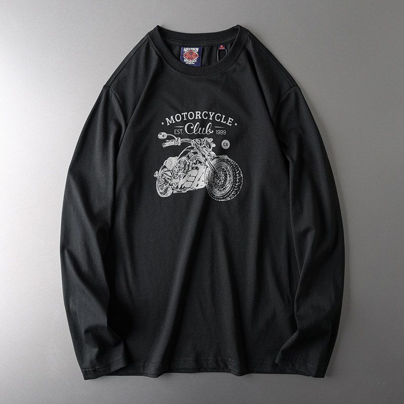 Weight Spring and Autumn Pure Cotton Long Sleeves T-Shirt Men's Fashion Brand Clothes Export Export Original Tail Single Men's Clothing Cotton T-shirt
