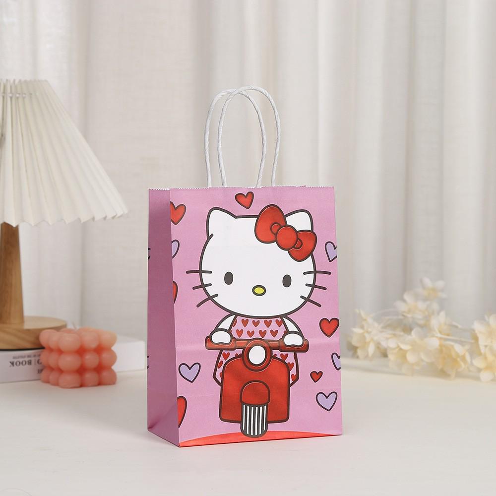 Hello Kitty Holiday Gift Tote - Cartoon Kraft Paper Shopping Bag