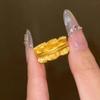 Classic Matte Brushed Wide Textured Rings for Women Retro High-end Ancient Gold Crafts Pleats Ring Adjustable Banquet Jewelry