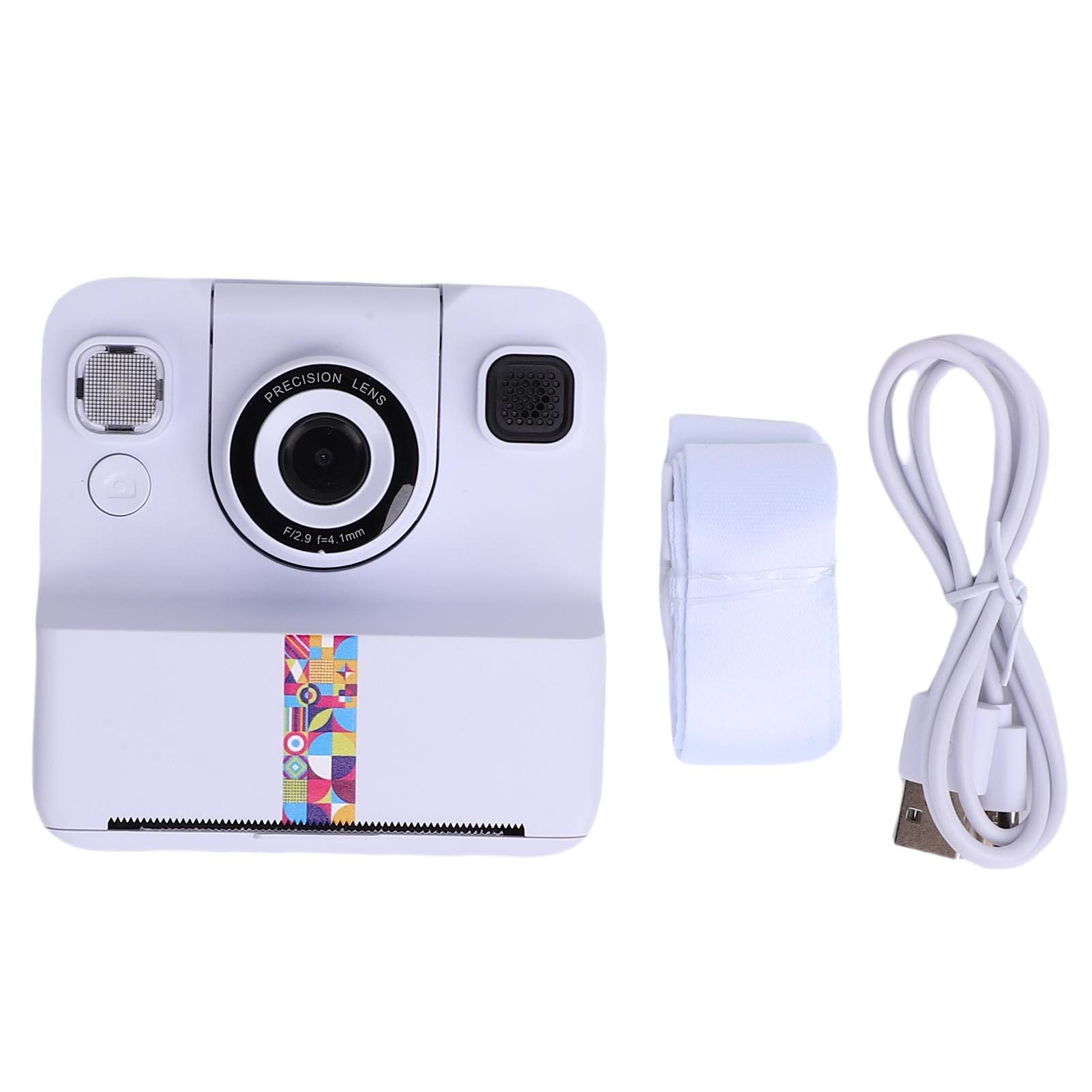 Automobile And Motorcycle Supplies White Instant Print Camera 2.4In Hd Screen 24Mp Photo 1080P Video Multifunctional Thermal Printing Camera For Students
