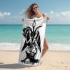 Personalized customized proof beach towel with Baphomet pattern - soft, absorbent, quick-drying, perfect swimming, camping&bathing