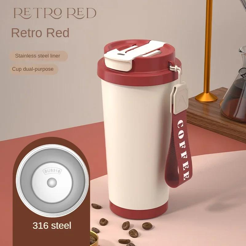 Large Capacity Ceramic Vacuum Flasks Reusable Double Wall Thermoses Stainless Steel Coffee Mug Insulated Cup Home Drinkware