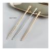 Kanzashi Stick Hairpin, Single Prong, Simple Hair Accessory, Yukata, Brass, Gold Plated, Cherry Blossom Pattern, Glass Bead, Sparkling, Dangling