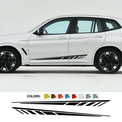 2PCS Car Body Side Long Striped Stickers Racing Styling Vinyl Decals Waterproof Self-adhesive Car Decoration Decals Accessories