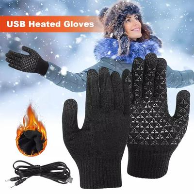 1Pair USB Heated Gloves Touch Screen Motorcycle Gloves Thermal Skiing Gloves Cycling For Outdoo I5D0