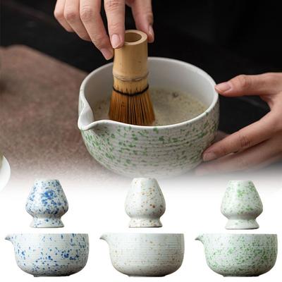 Ceramic Matcha Holder Large Capacity Matcha Brewing Cup Whisk Stand Holder  Tea Making Tools