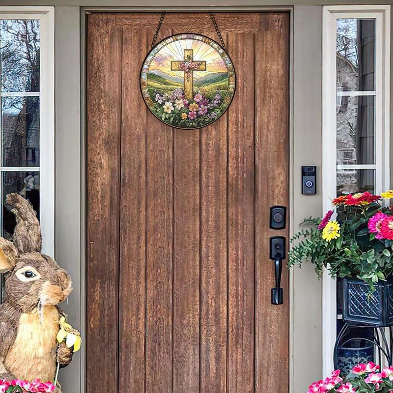 Flower Suncatchers Christian Acrylic Sun Catcher Stained Hangings Religious Home Decoration Flower Design For Window Wall Door