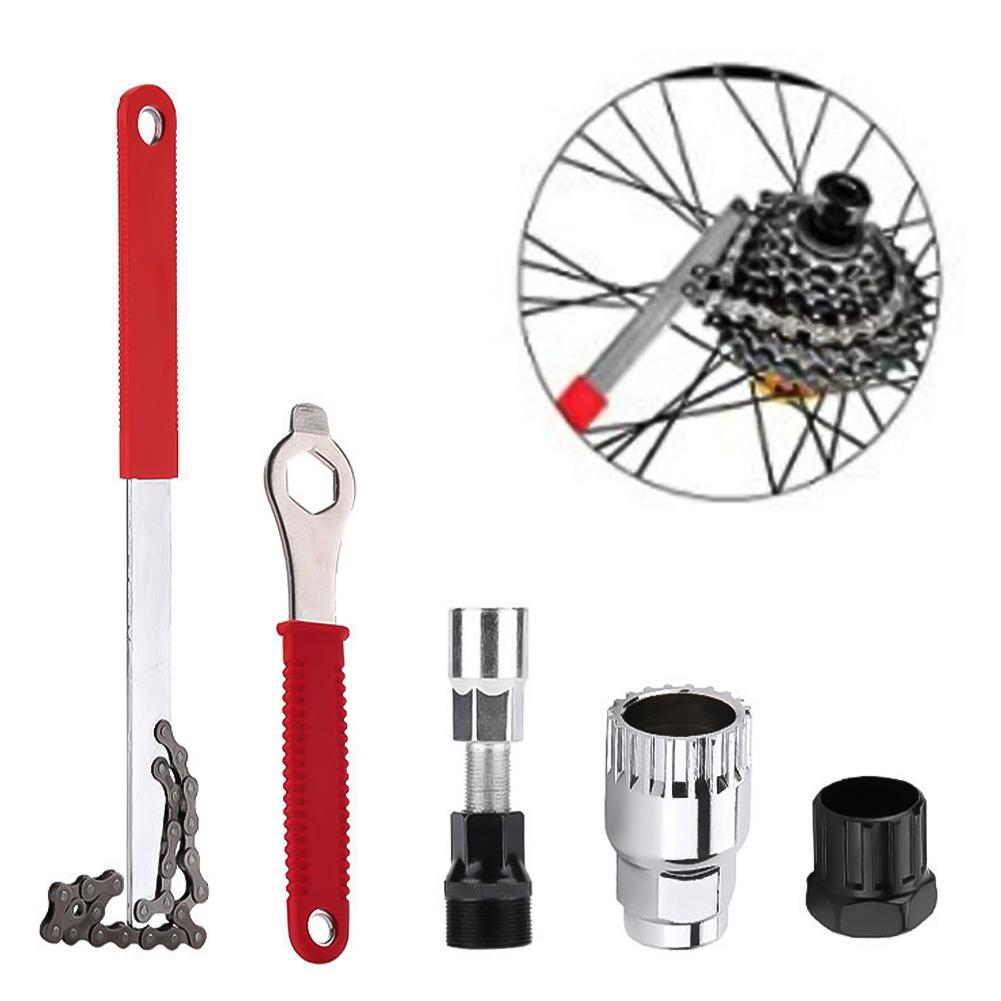 Bike Chain Wrench Spanner Multifunctional Bicycle Bottom Bracket Flywheel Tail Hook Remover Repair Maintenance Tools