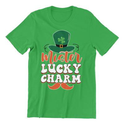 Camiseta Irlandesa Dia de São Patrício - Mister Amuleto da Sorte Irlanda Masculina Roupas Orgânicas