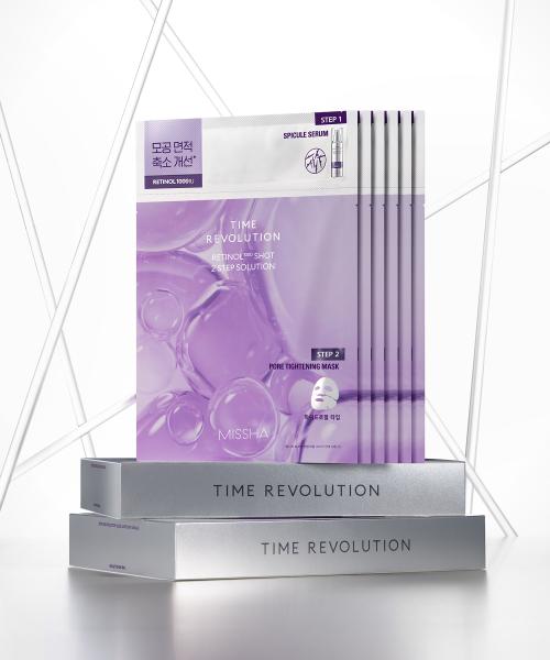 

Missha Time Revolution 1000 Shot 2-Step Solution Mask (Retinol 1000) 6-Count Set FREE