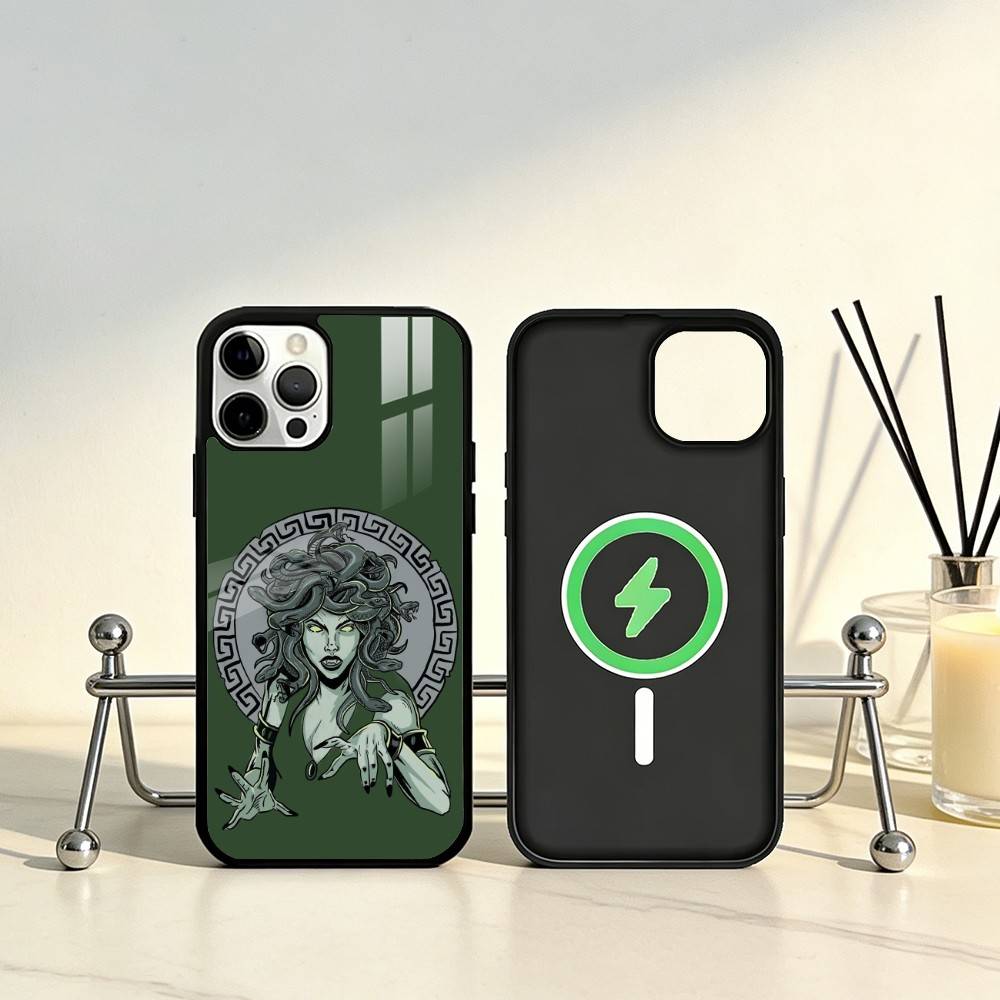 Medusa G-Greek Mythology Phone Case For iPhone17,16,15,14,13,12,11 Plus,Pro Max Magnetic For Magsafe Wireless Charging