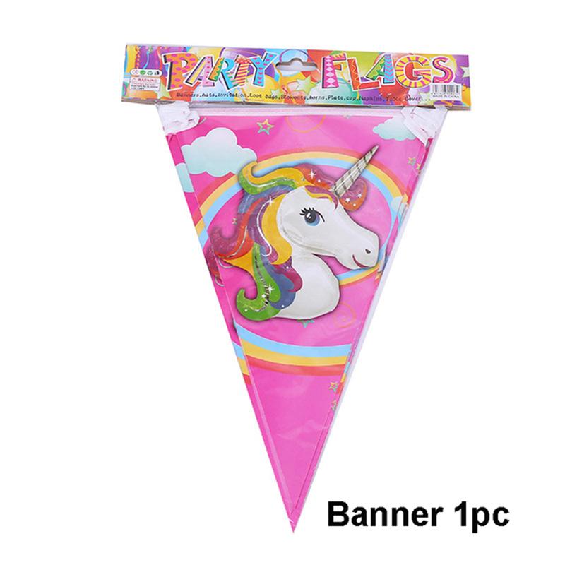 Unicorn Party Supplies Tableware Set Unicorni Paper Cup Plate Cake Topper Kids Happy Birthday Party Baby Shower Girl Decorations